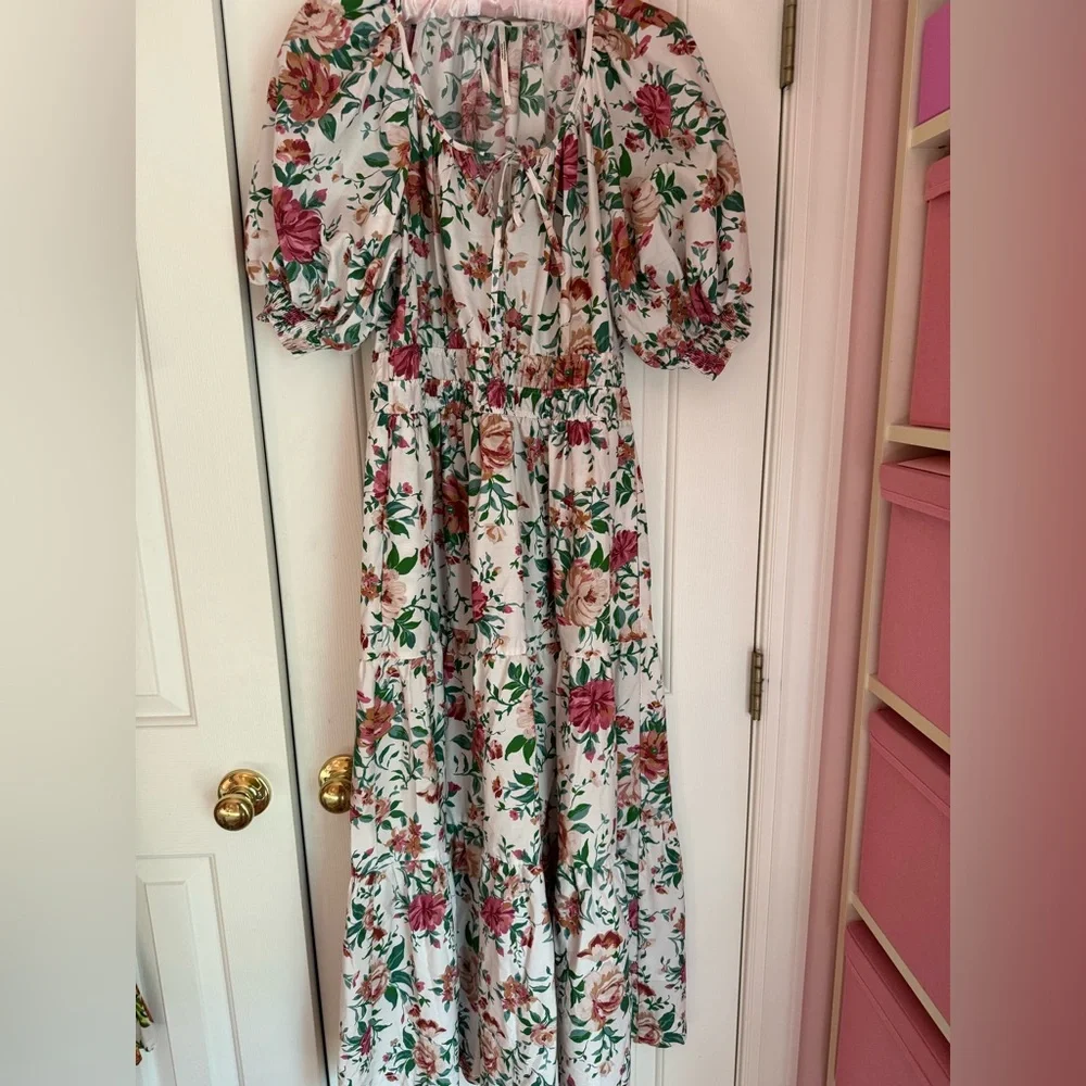 💕Anthropologie The Somerset Maxi Dress Puff Sleeve Edition size medium Brand New - Picture 5 of 12
